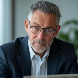 Experienced professional looking confidently at a screen, representing seasoned journalists
